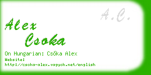 alex csoka business card